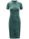 Платье бархатное облегающего силуэта oodji для Женщина (зеленый), 14001190/46056/6E00N