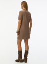 Платье трикотажное с коротким рукавом oodji для Женщины (коричневый) Платье трикотажное с коротким рукавом oodji для Женщины (коричневый), 14011103/50329/3700N