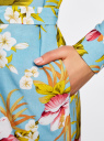 Платье вискозное с поясом oodji для Женщины (бирюзовый), 21911022/42800/7340F