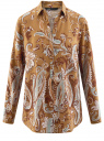Блузка из вискозы с принтом oodji для женщины (бежевый), 21411144-4/26346/5762E