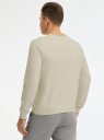 Пуловер вязаный с V-образным вырезом oodji для Мужчины (слоновая кость), 4L212180M/51668/3035B