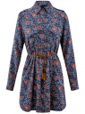 Платье-рубашка из вискозы oodji для женщины (синий), 11911004-1/33471/7945E