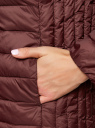 Куртка стеганая с круглым вырезом oodji для женщины (красный), 10204040/45638/4900N