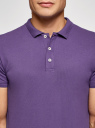 Поло из ткани пике oodji для мужчины (фиолетовый), 5B422001M/44032N/8301N