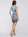 Платье трикотажное облегающего силуэта oodji для Женщины (синий), 14008014-4M/45396/7045F