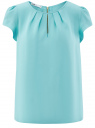 Блузка вискозная на молнии oodji для Женщина (синий), 11403203-1/35610/7300N