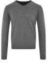 Пуловер базовый с V-образным вырезом oodji для Мужчина (серый), 4B212007M-1/34390N/2501M