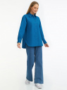 Рубашка хлопковая с длинным рукавом oodji для женщины (синий), 13K11041/51102/7501N