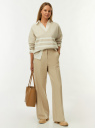 Джемпер вязаный свободного силуэта oodji для Женщины (бежевый) Джемпер вязаный свободного силуэта oodji для Женщины (бежевый), 63812722/51629/3312S