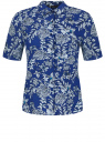 Блузка из вискозы с коротким рукавом oodji для женщины (синий), 11411137-5B/42540/7570F