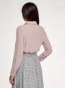 Блузка базовая из струящейся ткани oodji для женщины (розовый), 11400368-9B/36215/4A01N