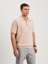Поло вязаное с коротким рукавом oodji для Мужчины (розовый), 4L512039M-1/52295/5400N