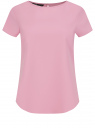 Блузка прямого силуэта с коротким рукавом oodji для женщины (розовый), 11411138-4B/51191/4100N