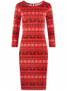 Платье трикотажное с вырезом-капелькой на спине oodji для женщины (красный), 24001070-5/15640/4575E