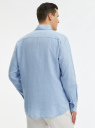 Рубашка из смесового льна с длинным рукавом oodji для Мужчины (белый), 3L330009M-2/50875N/1075M