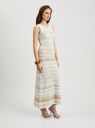 Платье макси ажурной вязки oodji для Женщины (белый), 73907056/53074/1233S