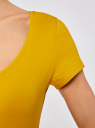 Платье трикотажное облегающего силуэта oodji для Женщины (желтый), 14001182B/47420/5700N