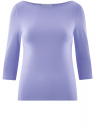 Футболка базовая с рукавом 3/4 oodji для женщины (фиолетовый), 24211001B/45297/8000N