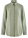 Блузка с нагрудными карманами и регулировкой длины рукава oodji для женщины (зеленый), 11400355-3B/26346/6000N