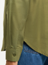Рубашка хлопковая прямого силуэта oodji для Женщина (зеленый), 13L11024-1/45608/6600N