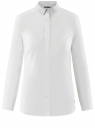 Рубашка хлопковая с принтованным воротником oodji для женщины (белый), 13K03012/48462/1000B