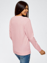 Свитшот хлопковый базовый oodji для Женщины (розовый), 14808015B/46151/4000N