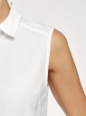 Топ из струящейся ткани на пуговицах oodji для Женщины (белый), 14901425/46123/1200N