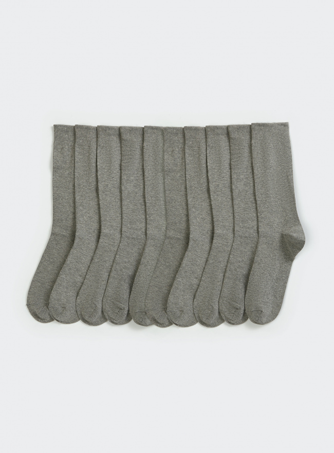 Комплект высоких носков (10 пар) oodji для Мужчины (серый) Комплект высоких носков (10 пар) oodji для Мужчины (серый), 7B203001T10/47469/2500M