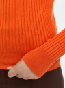 Джемпер вязаный в рубчик oodji для женщины (оранжевый), 63812692/47295/5500N