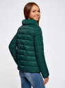 Куртка утепленная с высоким воротом oodji для Женщина (зеленый), 10203054/45638/6D00N
