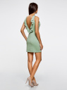 Платье трикотажное с глубоким вырезом на спине oodji для женщины (зеленый), 14005128/18110/6500N