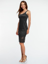 Платье кружевное приталенного силуэта oodji для Женщина (черный), 14015032/49972/2900L