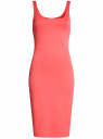 Платье трикотажное на тонких бретелях oodji для Женщины (розовый), 14015007-4B/45456/4D00N