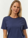 Футболка хлопковая прямого силуэта oodji для Женщины (синий) Футболка хлопковая прямого силуэта oodji для Женщины (синий), 14701117/47885N/7800N