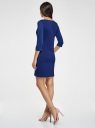 Платье трикотажное с рукавом 3/4 oodji для женщины (синий), 24001100-3/45284/7500N