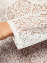 Платье кружевное с вырезом-лодочкой oodji для женщины (белый), 59801010/46001/1200N