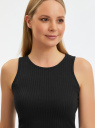 Топ укороченный в рубчик oodji для Женщины (черный) Топ укороченный в рубчик oodji для Женщины (черный), 15F15001/46412/2900N