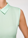 Топ базовый из струящейся ткани oodji для женщины (зеленый), 14911006B/43414/6501N