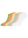 Комплект укороченных носков (6 пар) oodji для женщины (разноцветный), 57102433T6/47469/19M2N