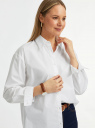 Рубашка хлопковая с длинным рукавом oodji для женщины (белый), 13K11041/51102/1000N