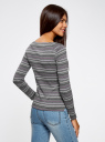 Джемпер трикотажный с широким вырезом oodji для Женщины (серый), 14201028/47889/2583S