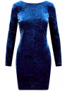 Платье бархатное с V-образным вырезом на спине oodji для Женщина (синий), 14000165-3/47508/7500N