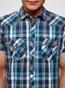 Рубашка клетчатая с нагрудными карманами oodji для мужчины (синий), 3L410118M/34319N/796CC