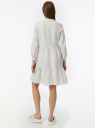 Платье ярусное из смесового льна oodji для Женщины (белый), 12C11012/16009/1229S