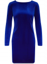 Платье прилегающего силуэта из бархата oodji для Женщины (синий) Платье прилегающего силуэта из бархата oodji для Женщины (синий), 14000165/46283/7800N