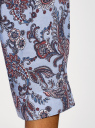 Блузка вискозная с рукавом-трансформером 3/4 oodji для женщины (синий), 11403189-3B/26346/7031E