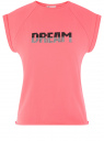 Футболка с надписью oodji для женщины (розовый), 14707001-9/26204/4D29P