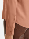 Блузка базовая из вискозы oodji для Женщины (коричневый), 11411136B/26346/3701N