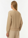 Свитшот хлопковый с надписью oodji для Женщины (бежевый) Свитшот хлопковый с надписью oodji для Женщины (бежевый), 14807049/50146N/3337P