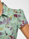 Блузка принтованная из легкой ткани oodji для женщины (зеленый), 21407022-9/12836/6580F